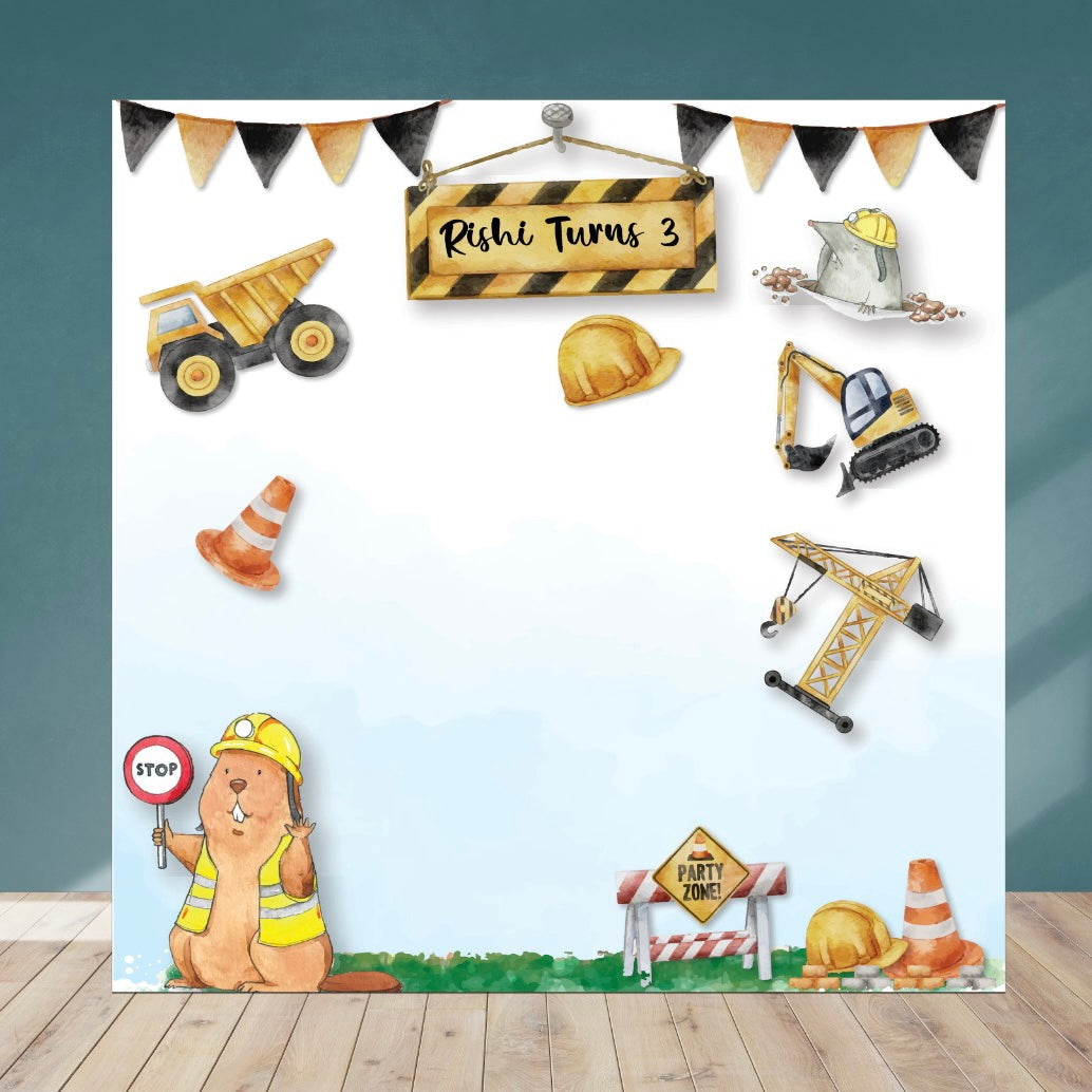 Construction Theme DIY Birthday Setup