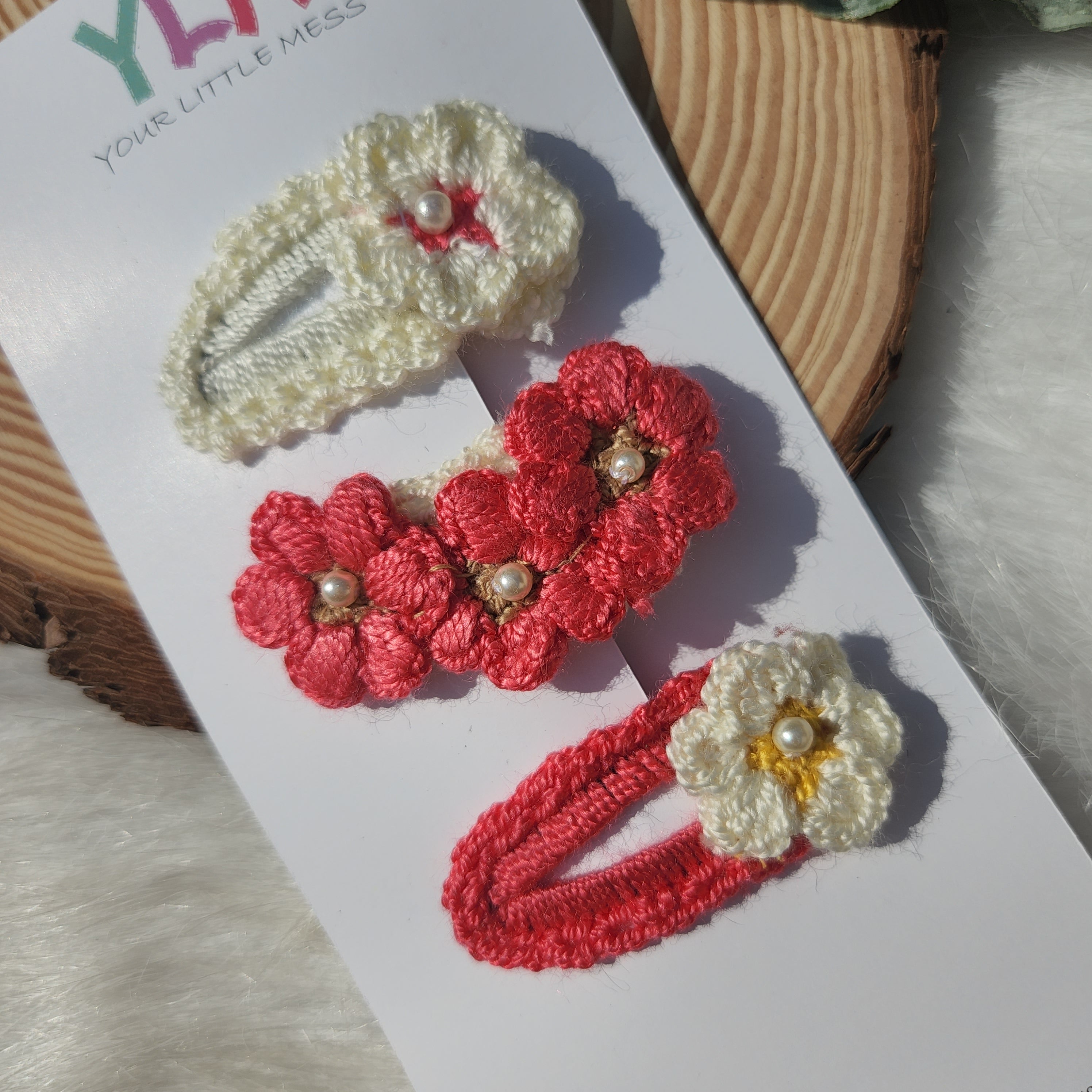 Florid Crochet Hairclip Set Of 3