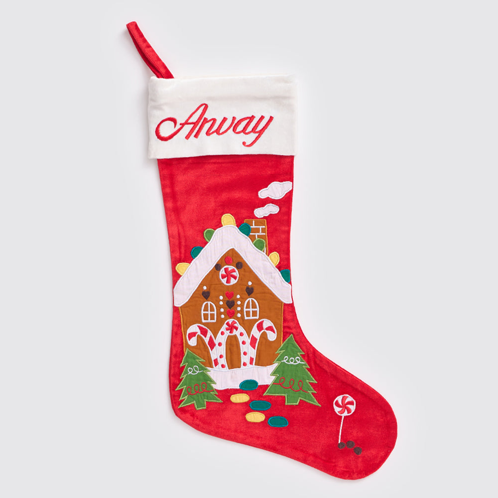 Personalised-Gingerbread House Luxe Stocking