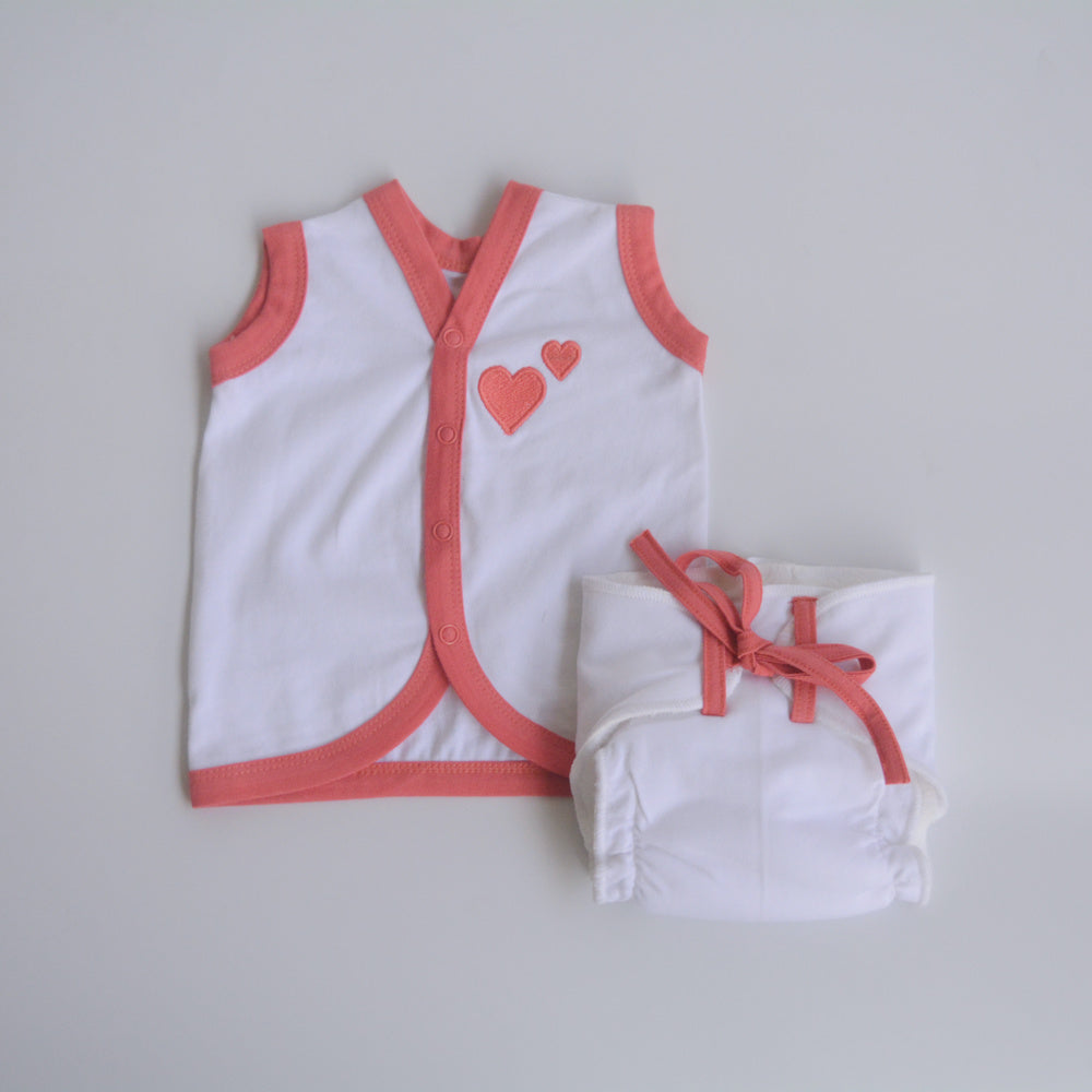 Red Hearts Babywear Set