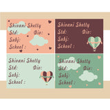 Personalised School Book Labels - Hot Air Balloon, Pack of 36
