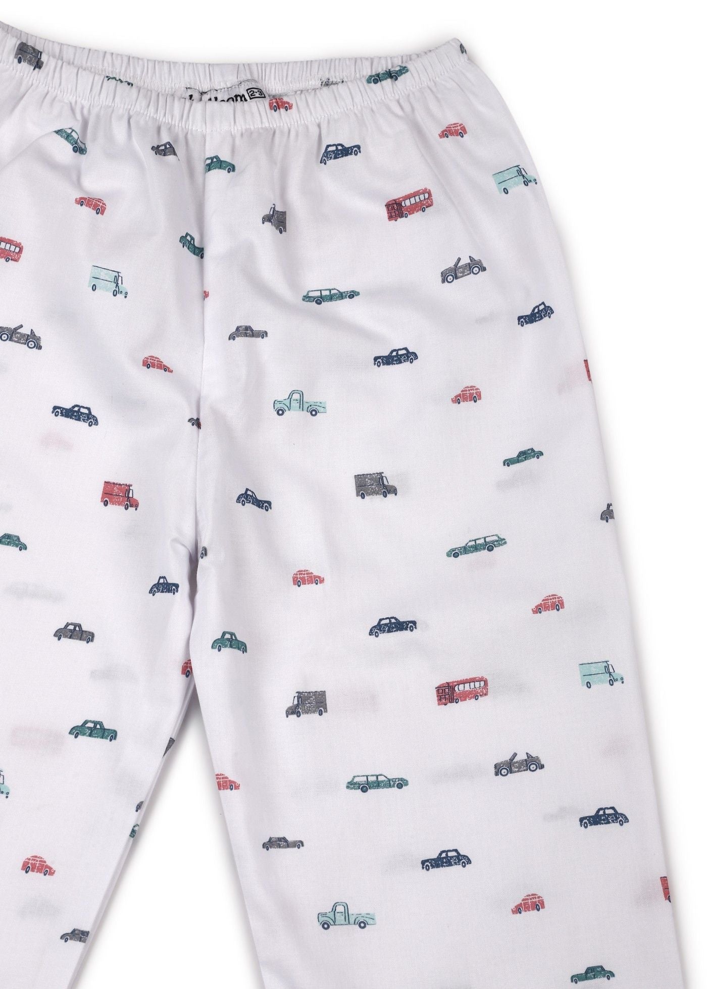 Tiny Cars Print Long Sleeve Kids Night Suit