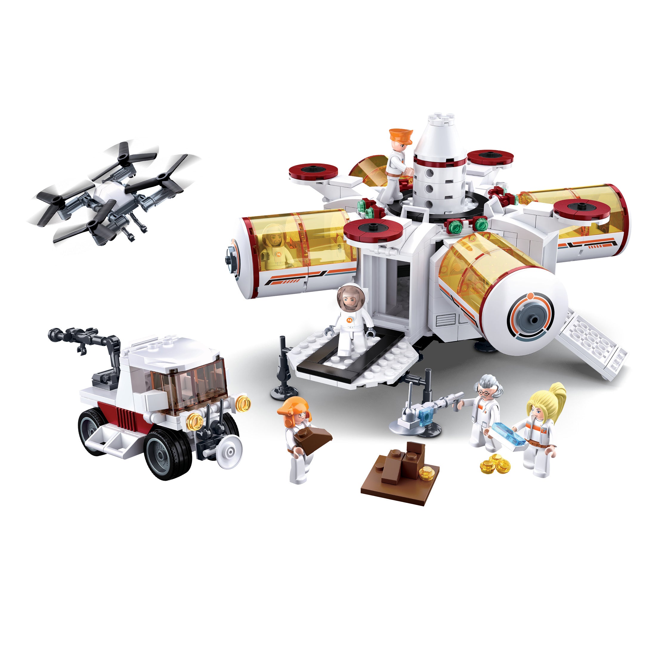 Sluban® Space-Space Base(642Pcs) M38-B0739 (642 Pcs) Building Blocks Kit For Boys And Girls Aged 8 Years And Above Creative Construction Set Educational Stem Toy, Blocks Compatible With Other Leading Brands, Bis Certified.