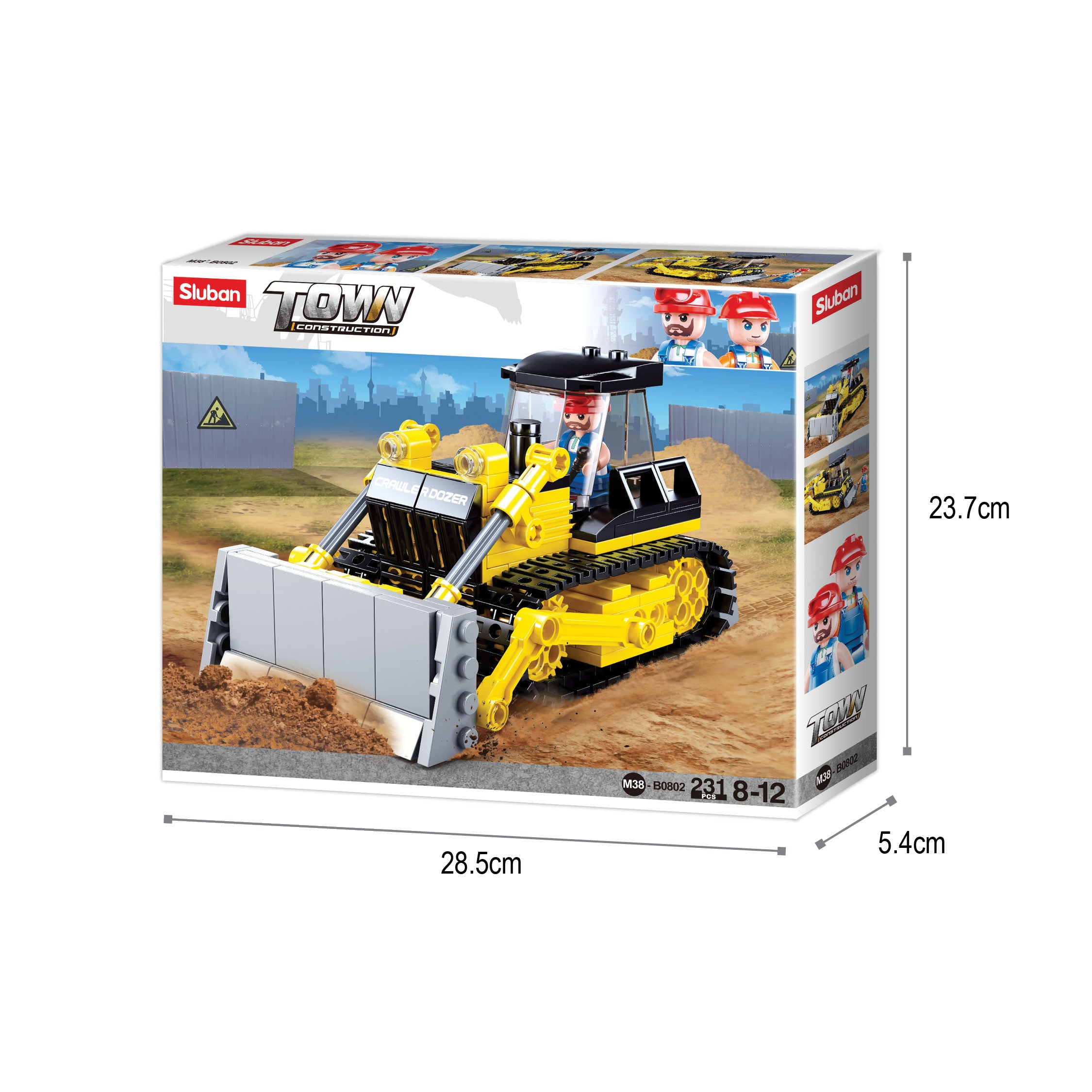 Sluban® Bulldozer (M38-B0802) (231 Pieces) Building Blocks Kit For Boys Aged 8 Years And Above Creative Construction Set Educational Stem Toy, Ideal For Gifting Birthday Gift Return Gift, Blocks Compatible With Other Leading Brands, Bis Certified.