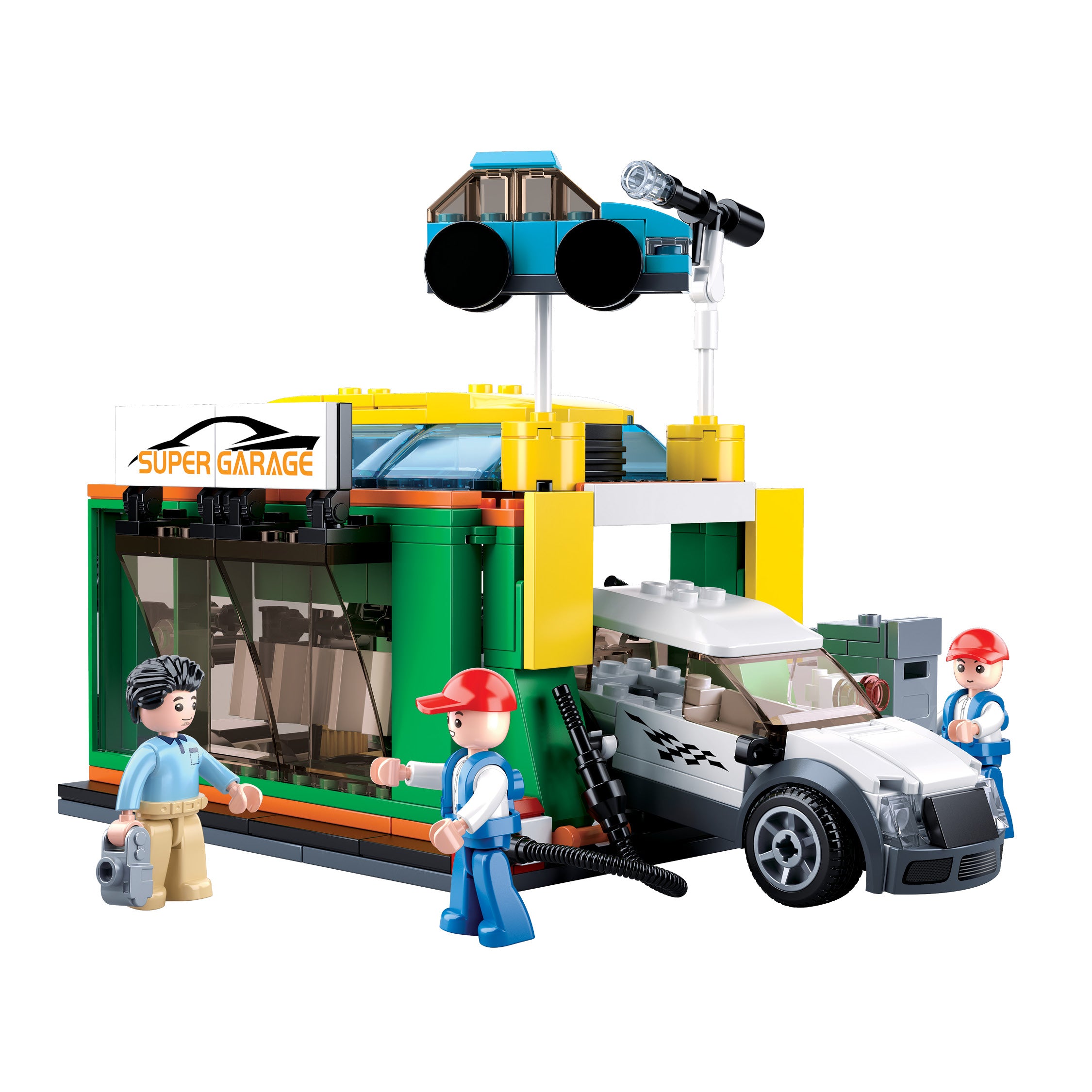 Sluban®  Car Wash (M38-B0759D) (323 Pieces) Building Blocks Kit For Boys Aged 6 Years And Above Creative Construction Set Educational Stem Toy, Ideal For Gifting Birthday Gift Return Gift, Blocks Compatible With Other Leading Brands, Bis Certified.