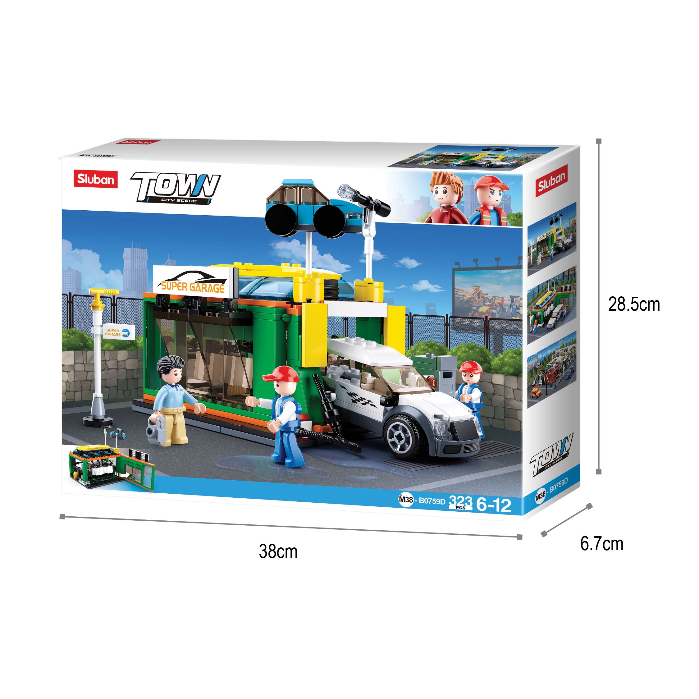 Sluban®  Car Wash (M38-B0759D) (323 Pieces) Building Blocks Kit For Boys Aged 6 Years And Above Creative Construction Set Educational Stem Toy, Ideal For Gifting Birthday Gift Return Gift, Blocks Compatible With Other Leading Brands, Bis Certified.