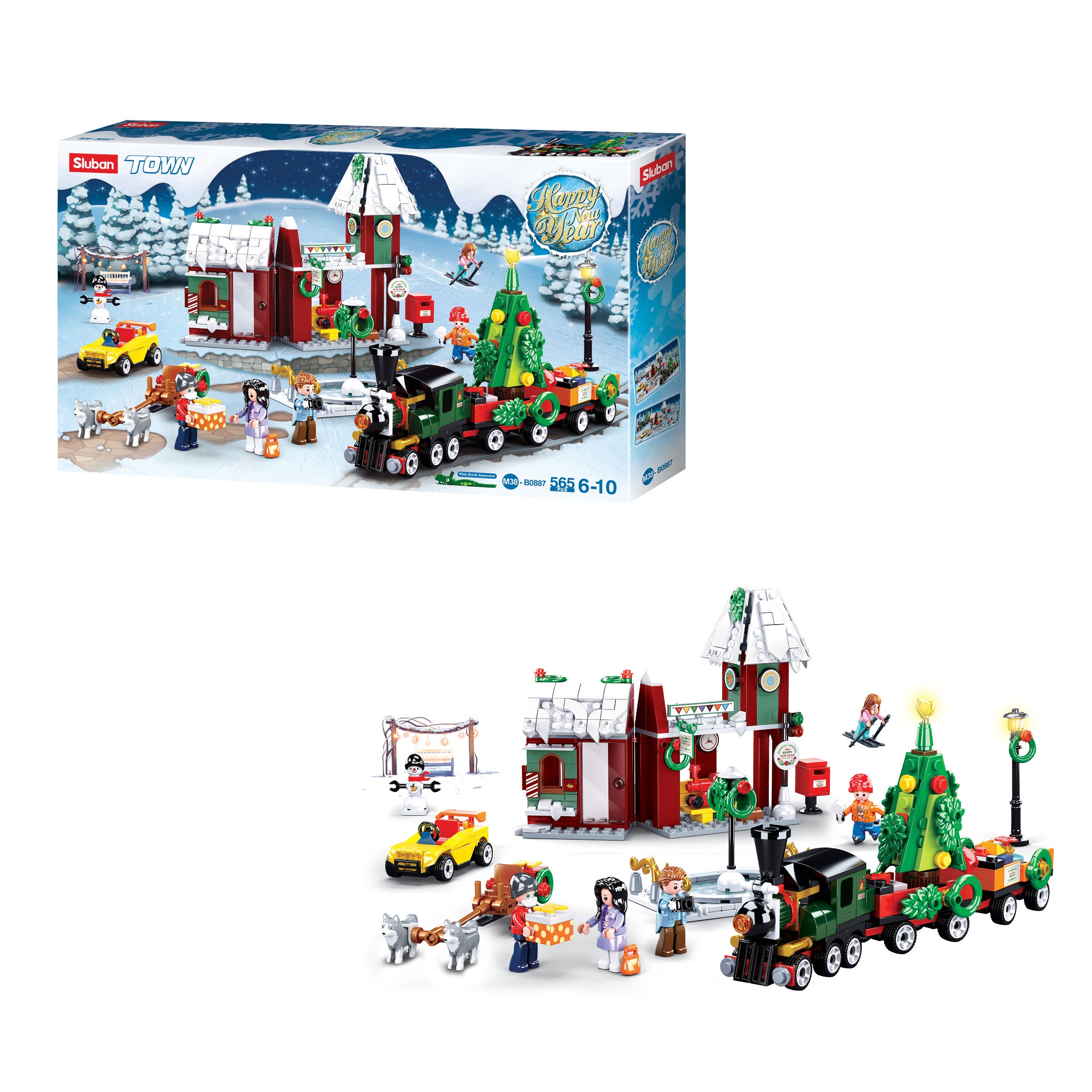 Sluban® New Year (M38-B0887) (565 Pieces) Building Blocks Kit For Boys Aged 6 Years And Above Creative Construction Set Educational Stem Toy, Ideal For Gifting Birthday Gift Return Gift, Blocks Compatible With Other Leading Brands, Bis Certified.