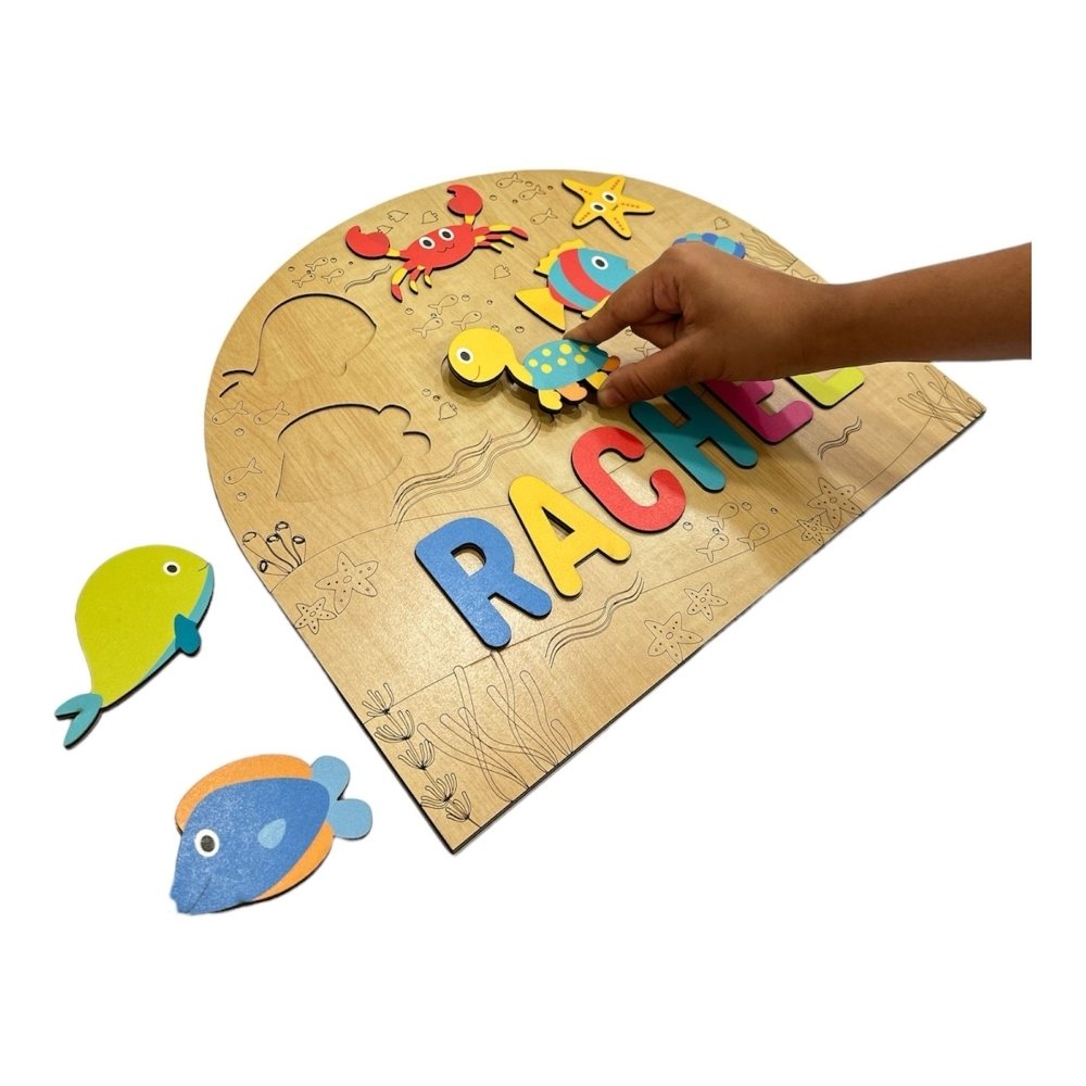 Personalised Wooden Name Puzzle- Sea Creatures