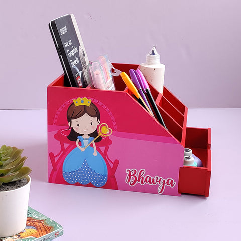 Stationery Stand With Drawer - Princess