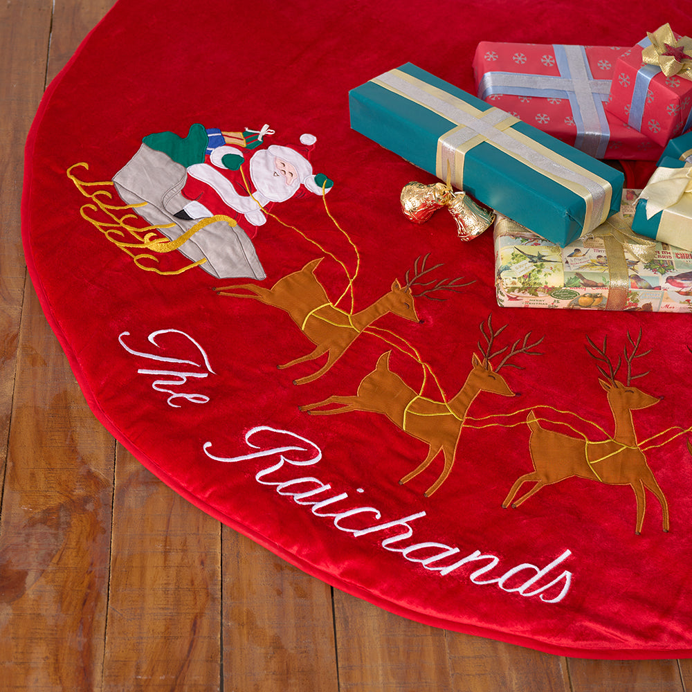 Personalised-Santa In Seigh Tree Skirt