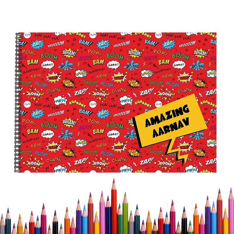 Personalised Red Comic Sketch Book