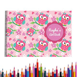 Personalised Pink Owls Sketch Book