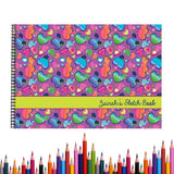 Personalised Colorful Hearts Sketch Book