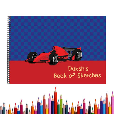 Personalised Racing Car Sketch Book