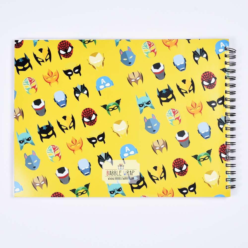 Sketch Books With Personalized Crayons - Mask Super Heroes