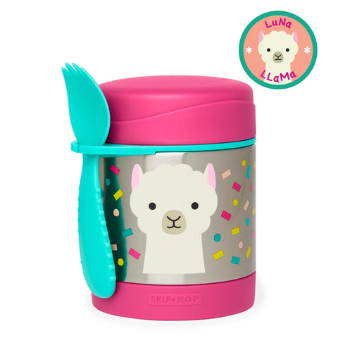 Skip Hop Baby Zoo Little Kid and Toddler Insulated Food Jar and Spork Set, Llama