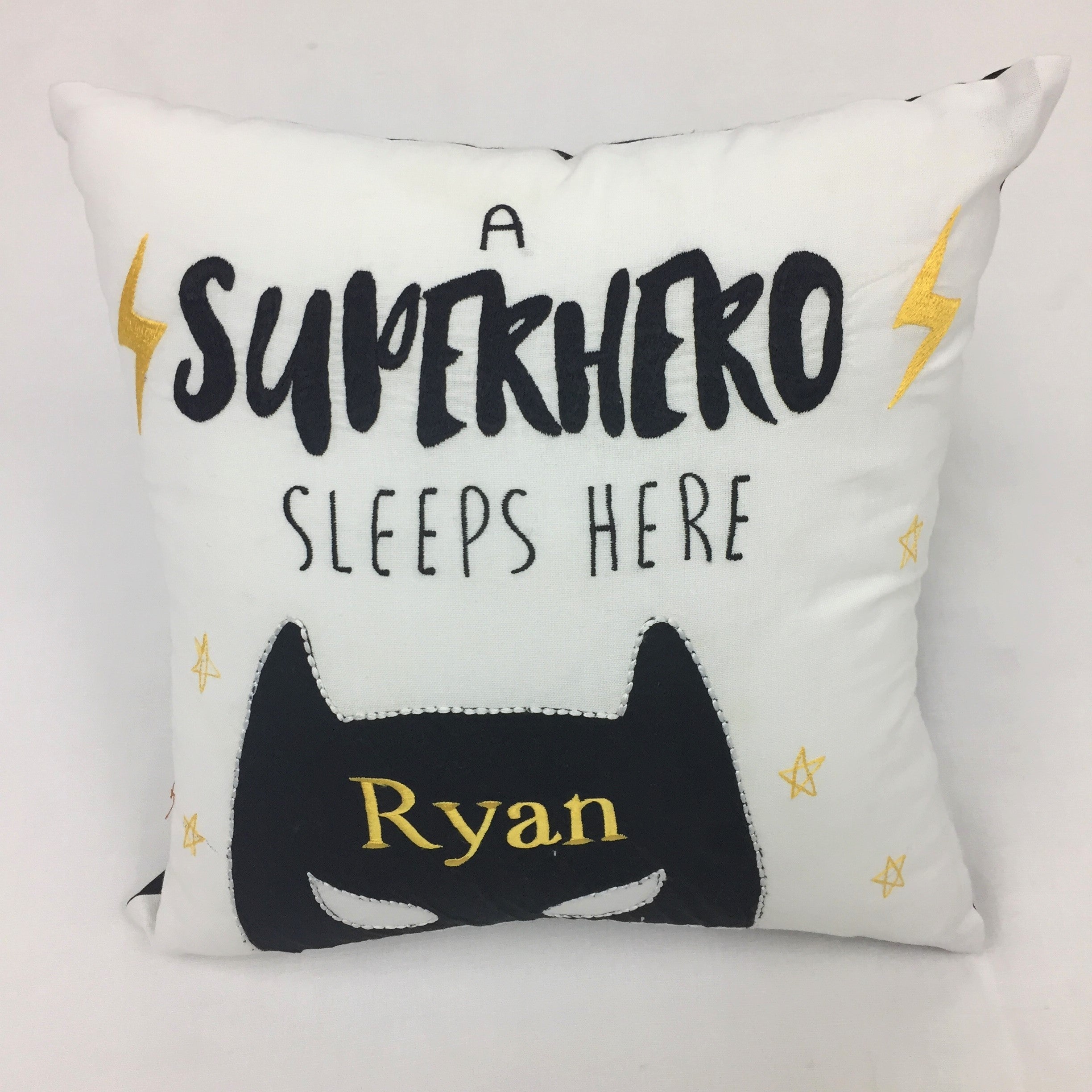 Personalised 'Superhero Sleeps Here' Pillow