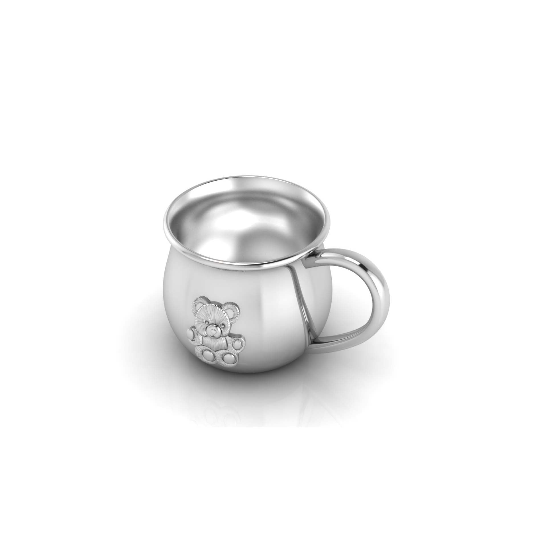 Silver Plated Teddy Embossed Cup