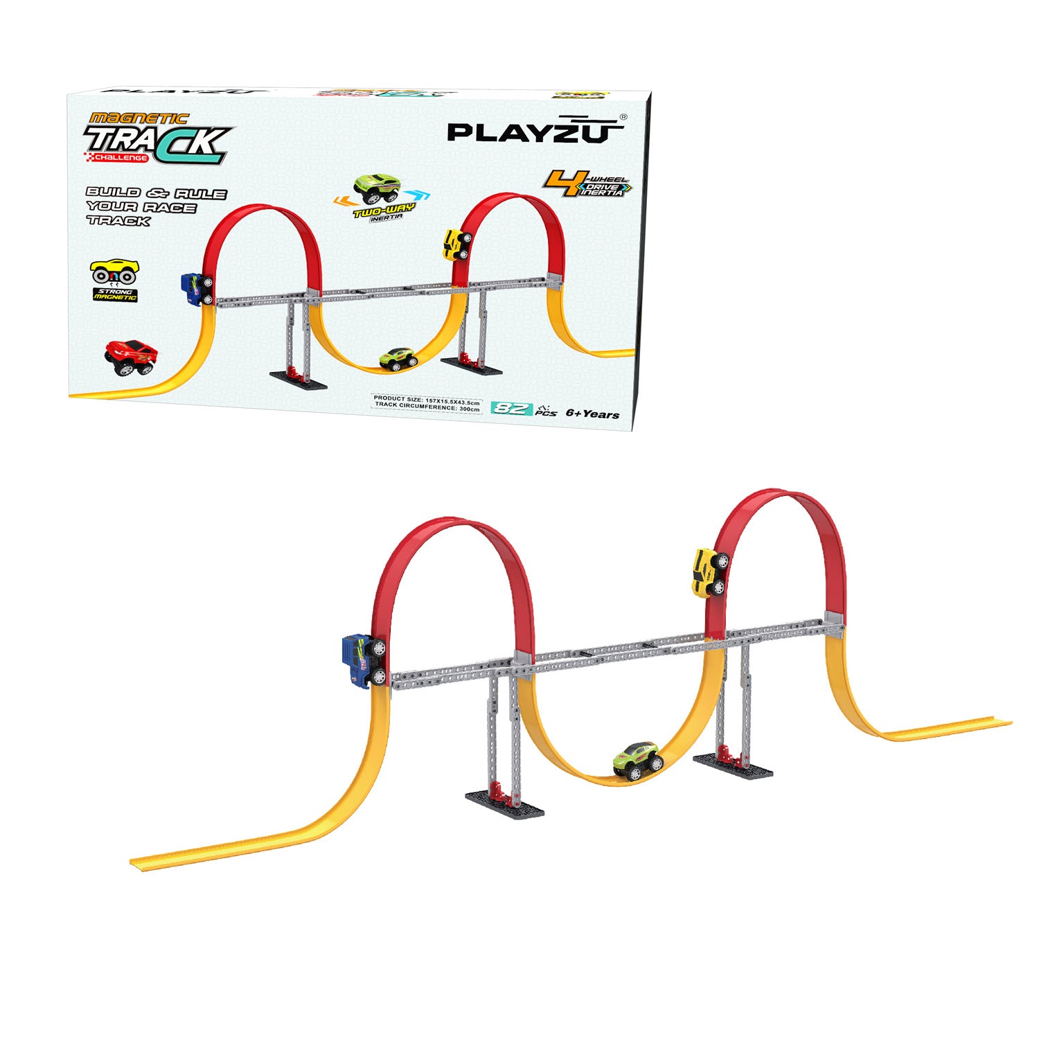 Playzu Magnetic Track Set - 2 Loops