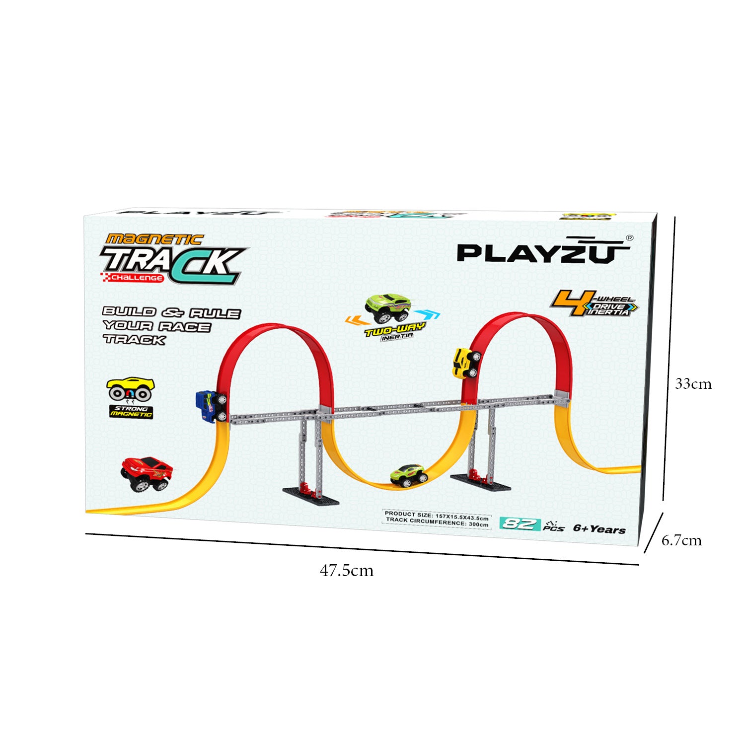 Playzu Magnetic Track Set - 2 Loops