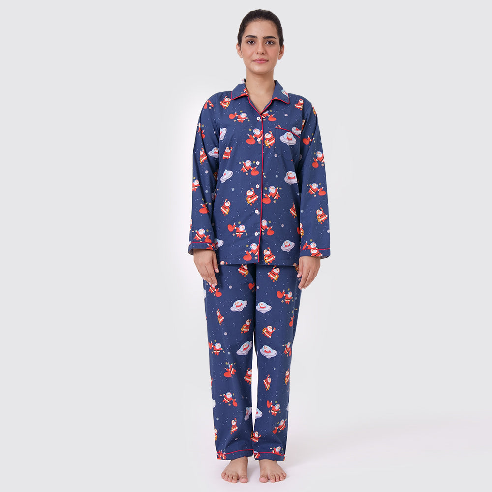 Personalised- Women Space Santa Pajama Set