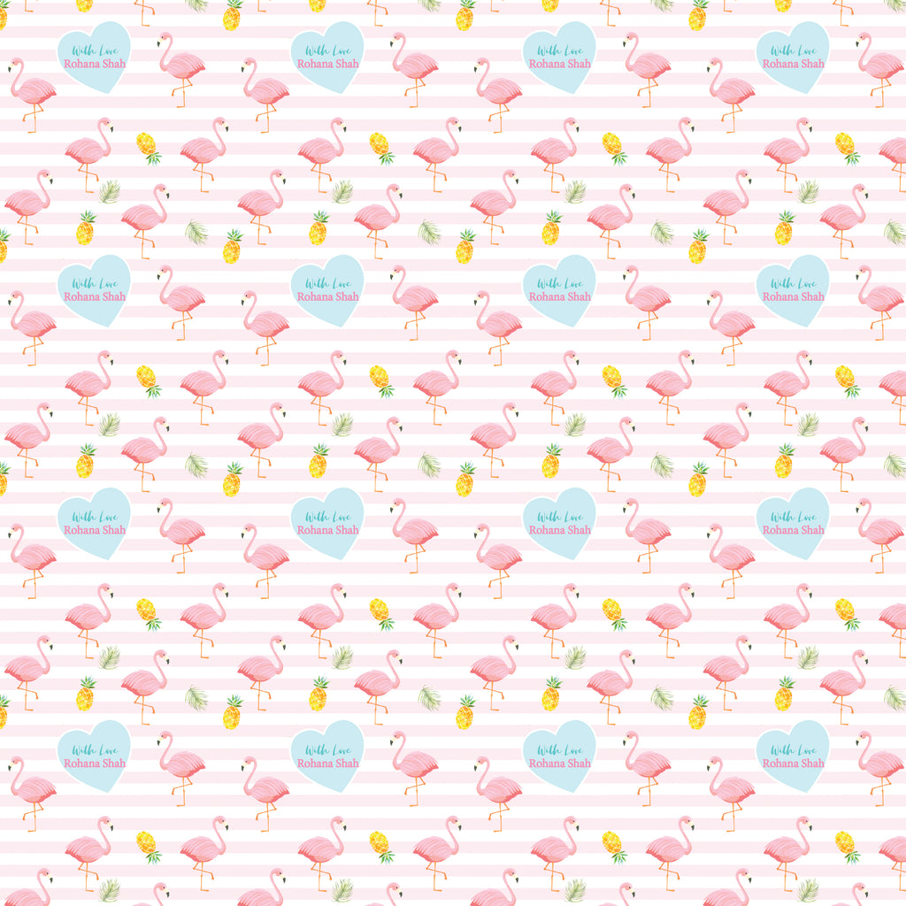Personalised Wrapping Paper 19 x 26.5" - Flamingo, Set of 10