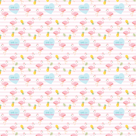 Personalised Wrapping Paper 19 x 26.5" - Flamingo, Set of 10