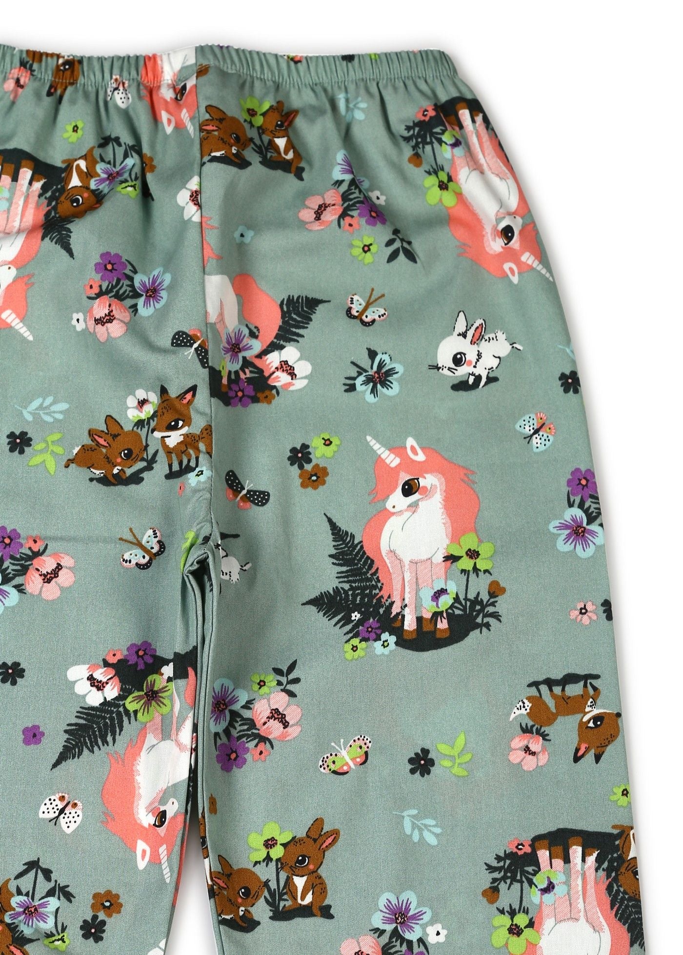 Unicorn Garden Print Long Sleeve Kids Night Suit