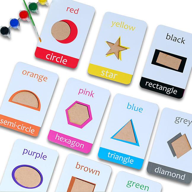 Shapes And Colours Flashcards With Activity