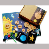 Solar System Flashcard With Space Board Activity (Contain Wooden Planets)